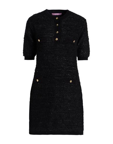 Noodle Italia Woman Mini Dress Black Size M Viscose, Synthetic Fibers, Acrylic, Wool, Mohair Wool In Black
