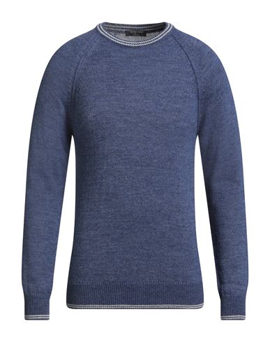 Chester Taylor London Man Sweater Blue Size 44 Acrylic, Wool, Alpaca Wool, Viscose In Blue