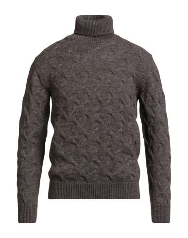 Chester Taylor London Man Turtleneck Dark Brown Size 38 Acrylic, Alpaca Wool, Wool, Viscose In Brown