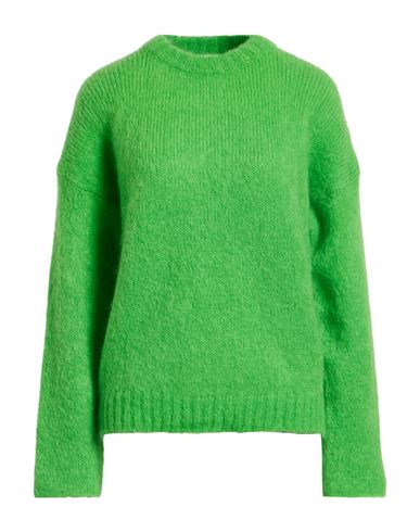 Alysi Woman Sweater Lime Green Size S Mohair Wool, Polyamide, Elastane In Green