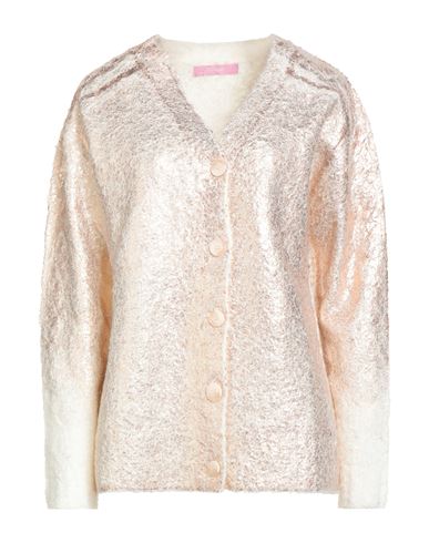Noodle Italia Woman Cardigan Bronze Size M Acrylic, Mohair Wool, Seacell, Virgin Wool In Neutral