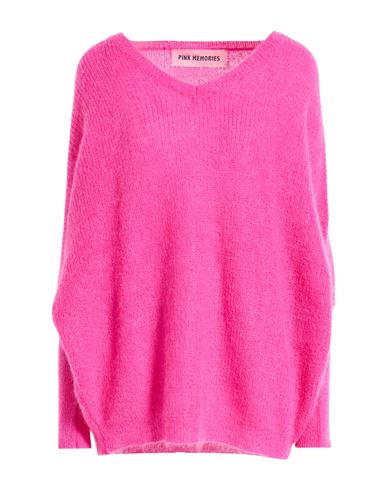Pink Memories Woman Sweater Fuchsia Size 8 Polyamide, Mohair Wool, Wool