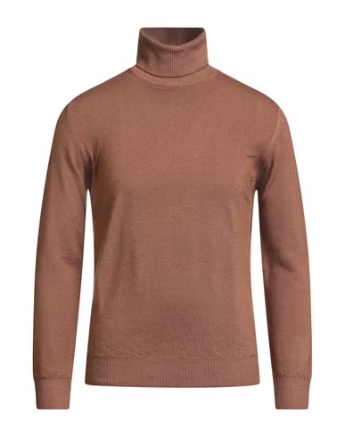 Officina 36 Man Turtleneck Brown Size S Merino Wool In Brown