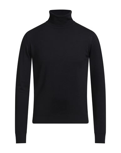 Officina 36 Man Turtleneck Midnight Blue Size S Merino Wool In Blue