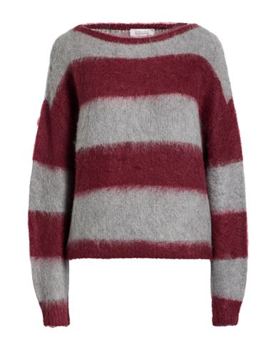 Le Streghe Tricot Woman Sweater Burgundy Size Onesize Mohair Wool, Wool, Acrylic, Polyamide, Elastan In Red