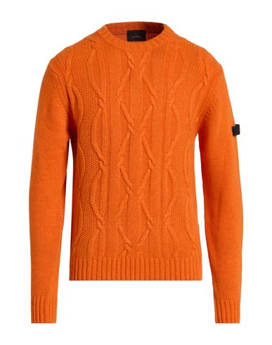Peuterey Man Sweater Orange Size M Wool, Polyamide In Orange