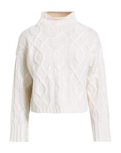 Alpha Studio Woman Turtleneck Ivory Size 10 Wool, Viscose, Polyamide, Cashmere In Multi
