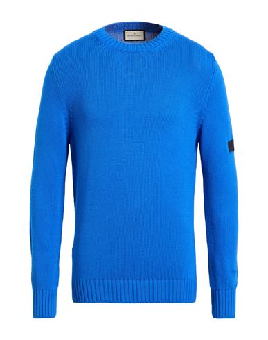 Bruno Manetti Man Sweater Azure Size L Cotton In Blue