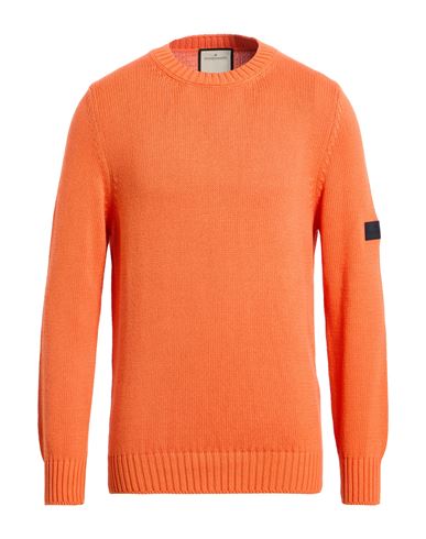 Bruno Manetti Man Sweater Orange Size L Cotton In Orange