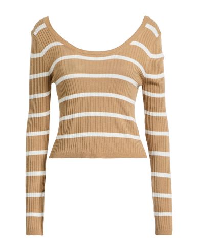 Vicolo Woman Sweater Camel Size Onesize Viscose, Acrylic, Elastane In Neutral