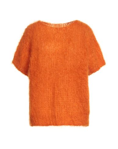 Même Road Woman Sweater Mandarin Size M Superkid Mohair, Wool, Polyester In Orange