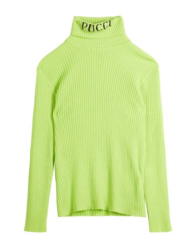 Pucci Babies'  Toddler Girl Turtleneck Lime Green Size 6 Wool, Cashmere