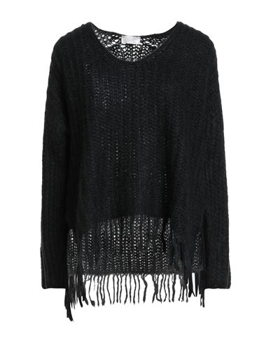 Sufé  Firenze Sufé Firenze Woman Sweater Black Size L Acrylic, Polyamide, Mohair Wool, Wool In Black