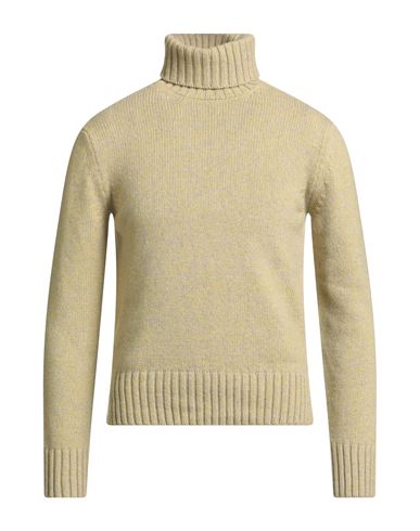 Alain Fracassí Man Turtleneck Pastel Yellow Size 36 Cashmere In Brown