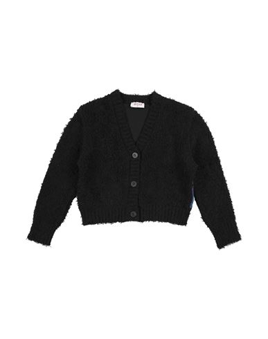 Pucci Toddler Girl Cardigan Black Size 6 Cotton, Polyester, Viscose, Elastane In Black