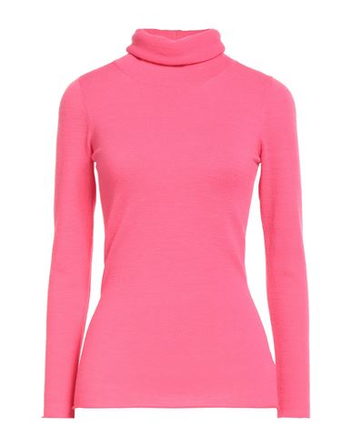 Base Milano Woman Turtleneck Pink Size 12 Wool, Polyester In Pink