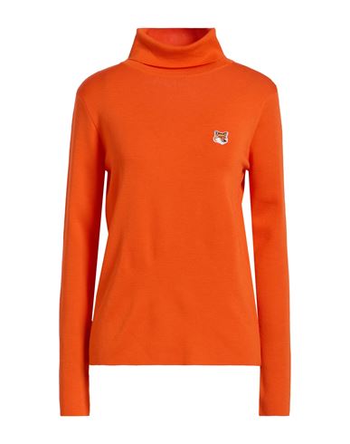 Maison Kitsuné Woman Turtleneck Orange Size S Wool In Orange