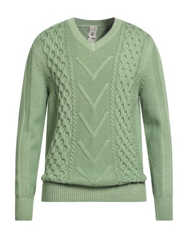 H953 Man Sweater Green Size 40 Merino Wool In Green