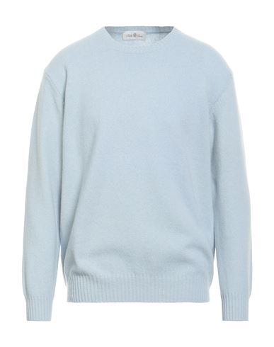 Della Ciana Man Sweater Sky Blue Size 48 Merino Wool In Blue