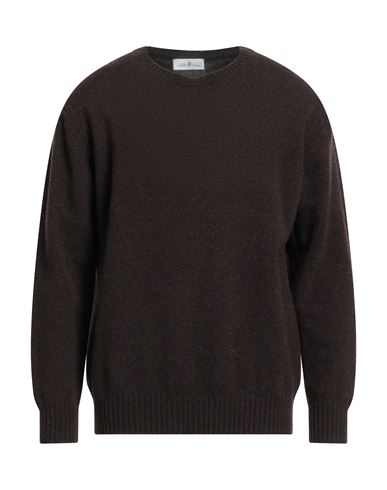 Della Ciana Man Sweater Dark Brown Size 46 Merino Wool In Brown