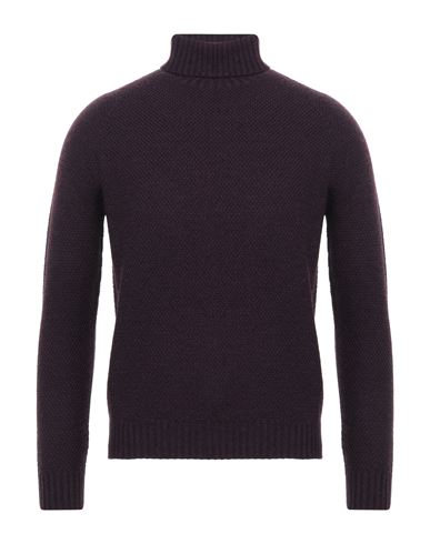 H953 Man Turtleneck Plum Size 38 Merino Wool In Purple