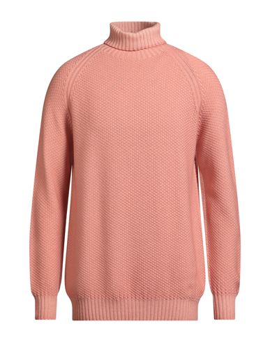H953 Man Turtleneck Salmon Pink Size 42 Merino Wool In Pink