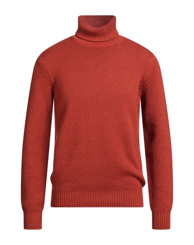 Filippo De Laurentiis Man Turtleneck Brick Size 44 Merino Wool, Silk, Cashmere In Burgundy