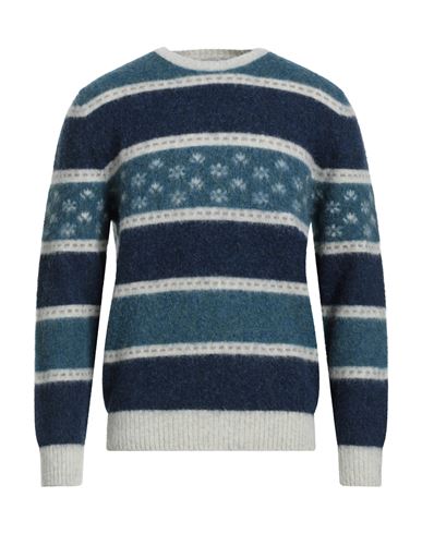 H953 Man Sweater Navy Size 44 Merino Wool In Blue