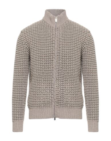 Fedeli Man Cardigan Taupe Size 40 Virgin Wool, Cashmere In Gray