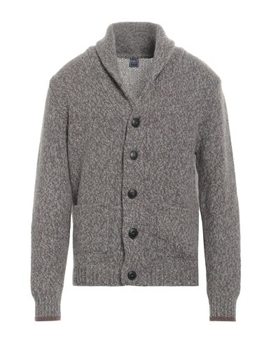 Fedeli Man Cardigan Brown Size 40 Alpaca Wool, Virgin Wool In Gray