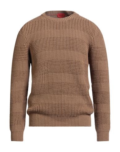 Isaia Man Sweater Khaki Size L Wool In Brown