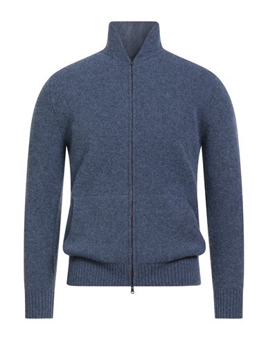 H953 Man Cardigan Navy Size 40 Wool, Polyamide, Elastane In Blue