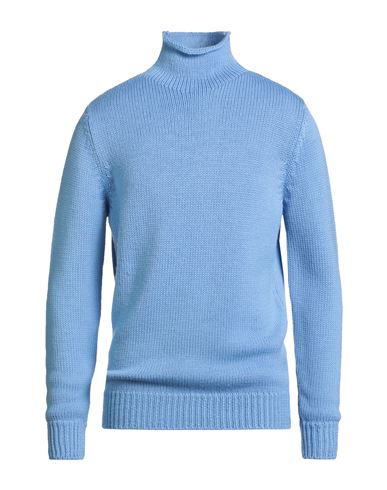 Filippo De Laurentiis Man Turtleneck Light Blue Size 42 Merino Wool In Blue
