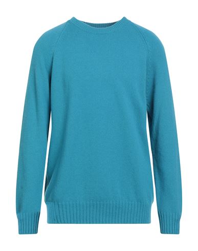 Gran Sasso Vintage Man Sweater Azure Size 46 Virgin Wool In Blue