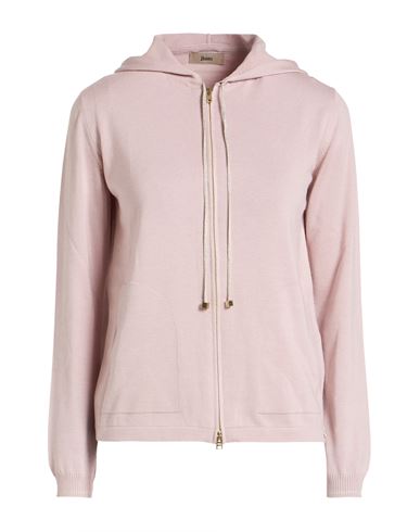 Herno Woman Cardigan Lilac Size 12 Cashmere, Virgin Wool, Silk, Viscose, Metallic Fiber In Pink