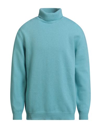 Wool & Co Man Turtleneck Turquoise Size Xxl Wool, Polyamide In Blue
