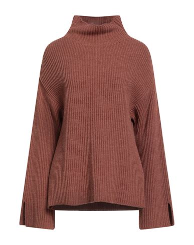 Kartika Woman Turtleneck Brown Size L Acrylic, Viscose, Wool, Alpaca Wool In Brown