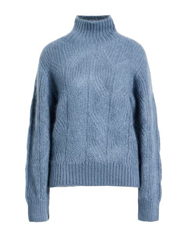 Eleventy Woman Turtleneck Light Blue Size L Mohair Wool, Silk