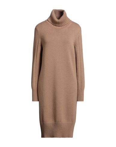 Fedeli Woman Mini Dress Camel Size 6 Cashmere In Brown