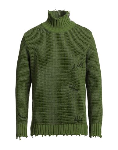 Paolo Ragazzini Man Turtleneck Military Green Size 40 Wool In Green