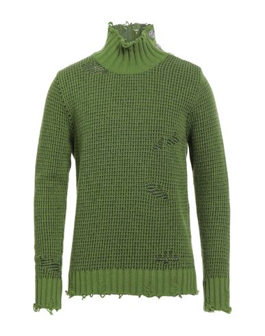 Paolo Ragazzini Man Turtleneck Green Size 38 Wool In Green