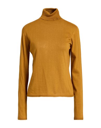 Diana Gallesi Woman Turtleneck Mustard Size Xl Merino Wool In Neutral