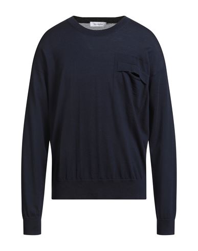 Paolo Ragazzini Man Sweater Midnight Blue Size L Merino Wool In Blue