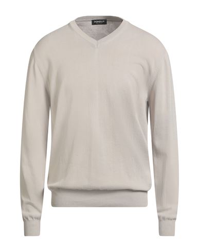 Dondup Man Sweater Beige Size 42 Cotton In Gray