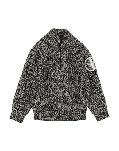 Emporio Armani Toddler Boy Cardigan Black Size 7 Virgin Wool, Acrylic In Black