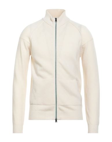 Jeordie's Man Cardigan Ivory Size Xl Merino Wool In Neutral