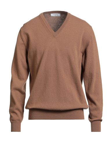 Paolo Ragazzini Man Sweater Camel Size 3xl Wool In Sand