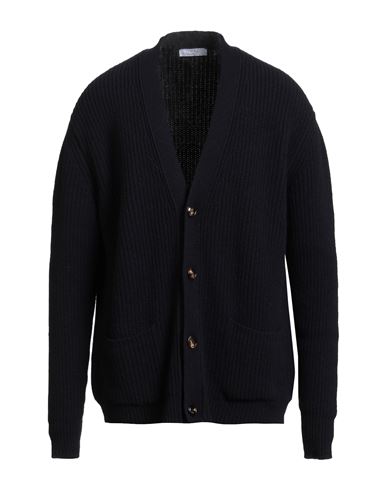 Cruna Man Cardigan Midnight Blue Size 40 Wool, Cashmere In Black