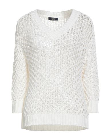 Peserico Woman Sweater Ivory Size 6 Cotton, Polyester In White