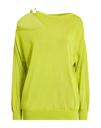 Nenette Woman Sweater Lime Green Size M Viscose In Green